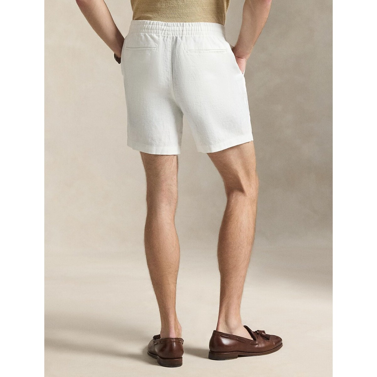 Short Polo prepster en lin 15 cm blanc, POLO RALPH LAUREN