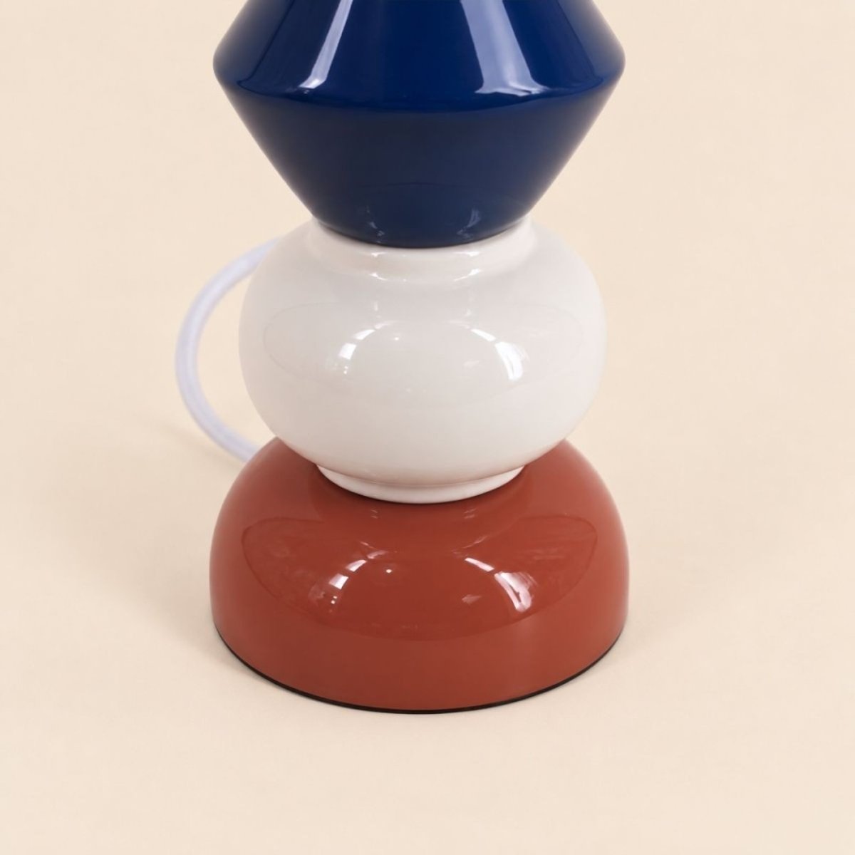 Lampe à poser en céramique et verre 41cm terracotta, ORNAMI