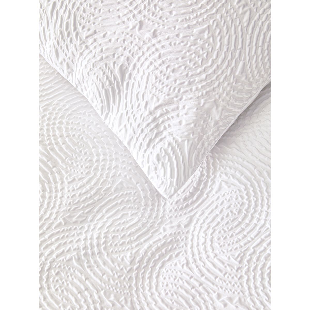 Housse de couette et taies géométriques blanc, NEXT
