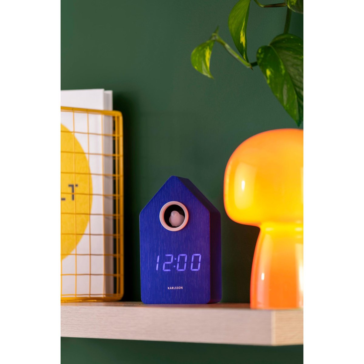 Réveil Bois CUCKOO LED bleu cobalt, KARLSSON
