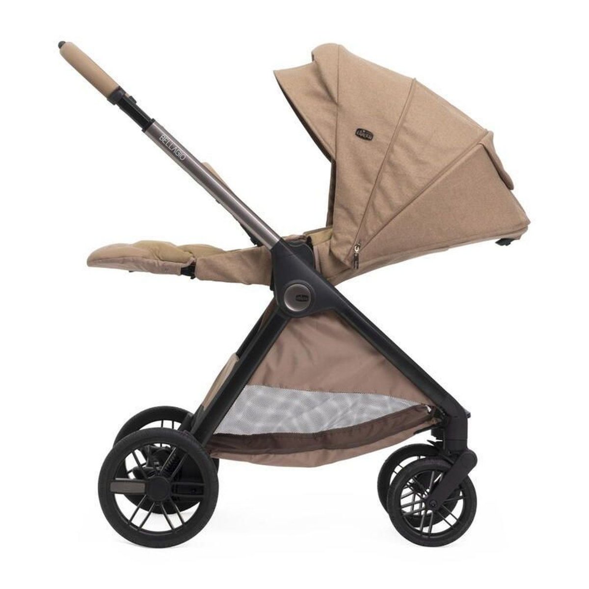 Poussette duo Bellagio 2 + siège auto First Seat Recline i-Size marron, CHICCO