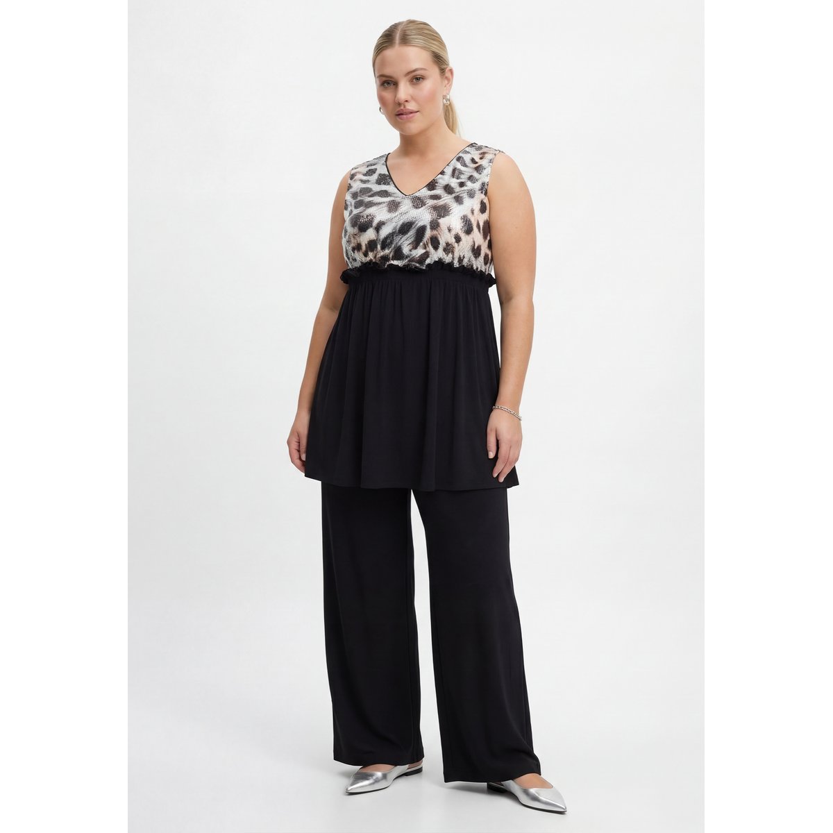 Débardeur ornementée de sequins / à sequins noir, YOEK