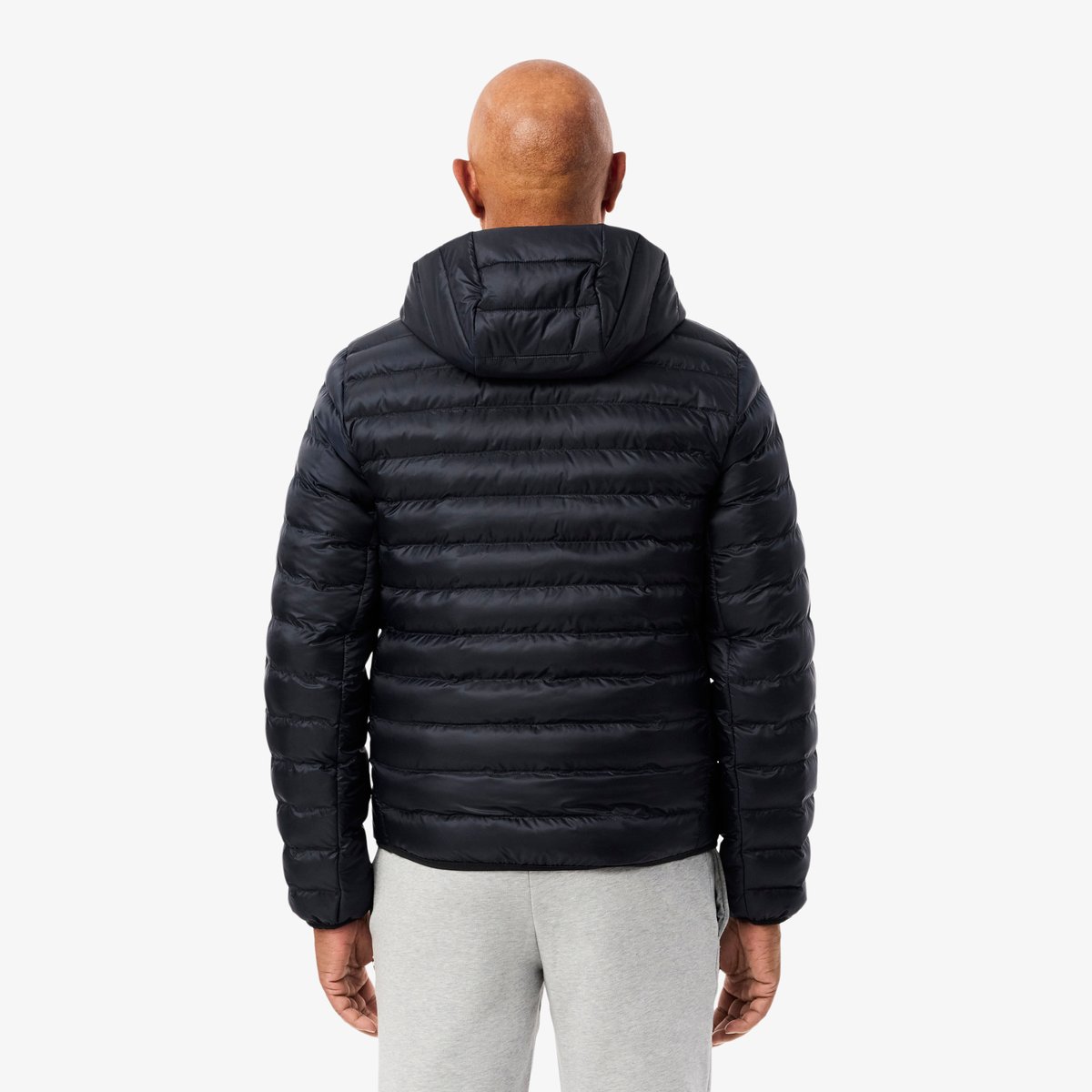 Doudoune à capuche rembourrée déperlante bleu-hde, LACOSTE