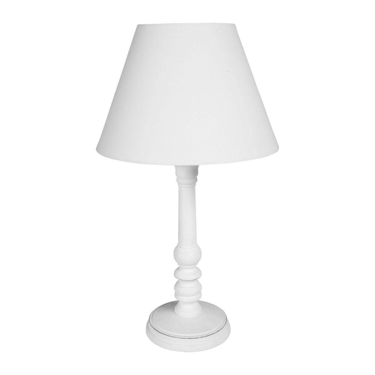 Lampe en bois charme blanc blanc, DECORATIE
