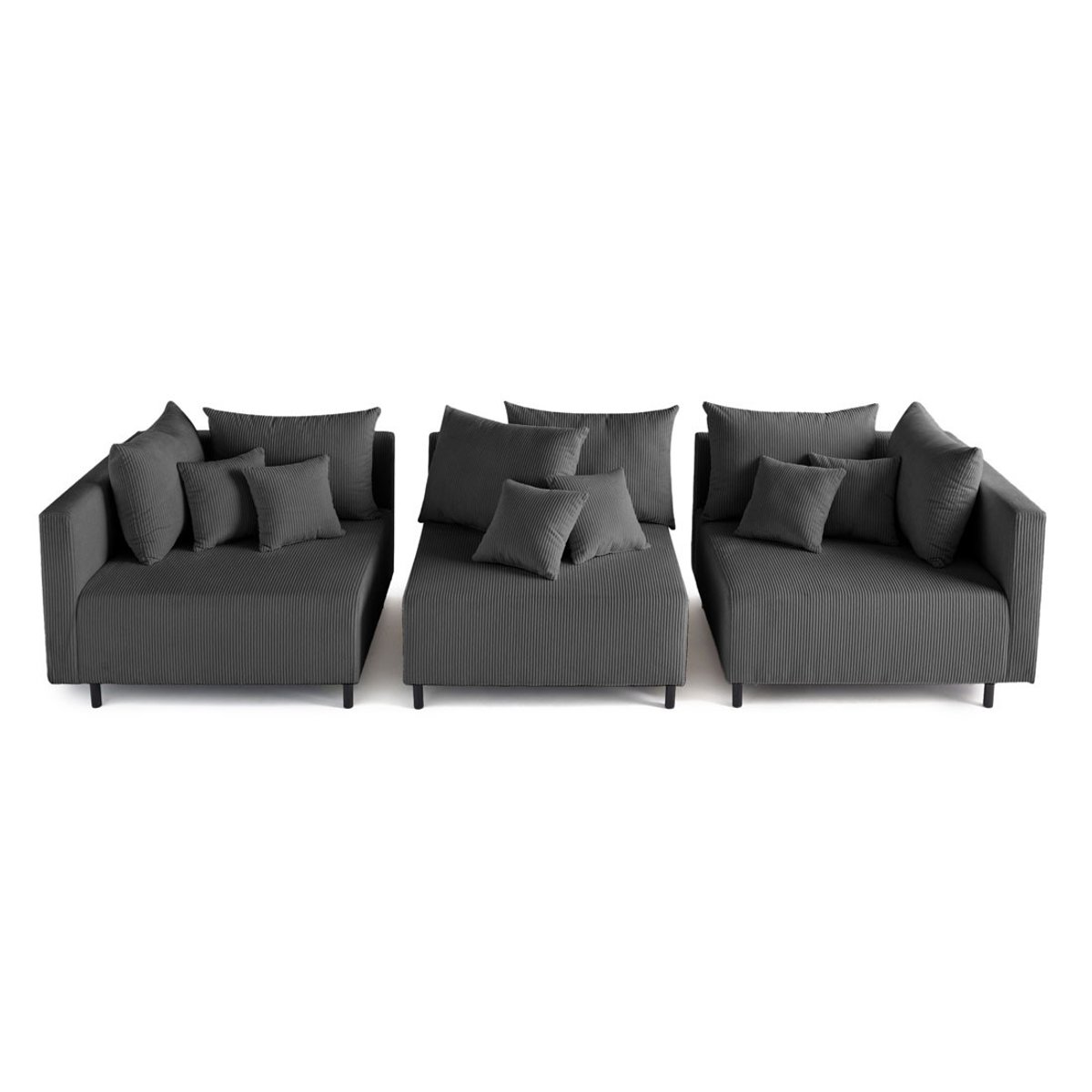 Canapé Modulable 3 places - EDINBURG gris foncé, BEST MOBILIER