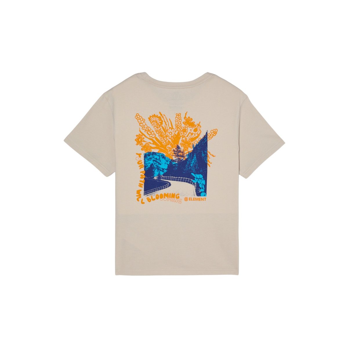 T-Shirt manches courtes BLOOMING beige oat milk, ELEMENT