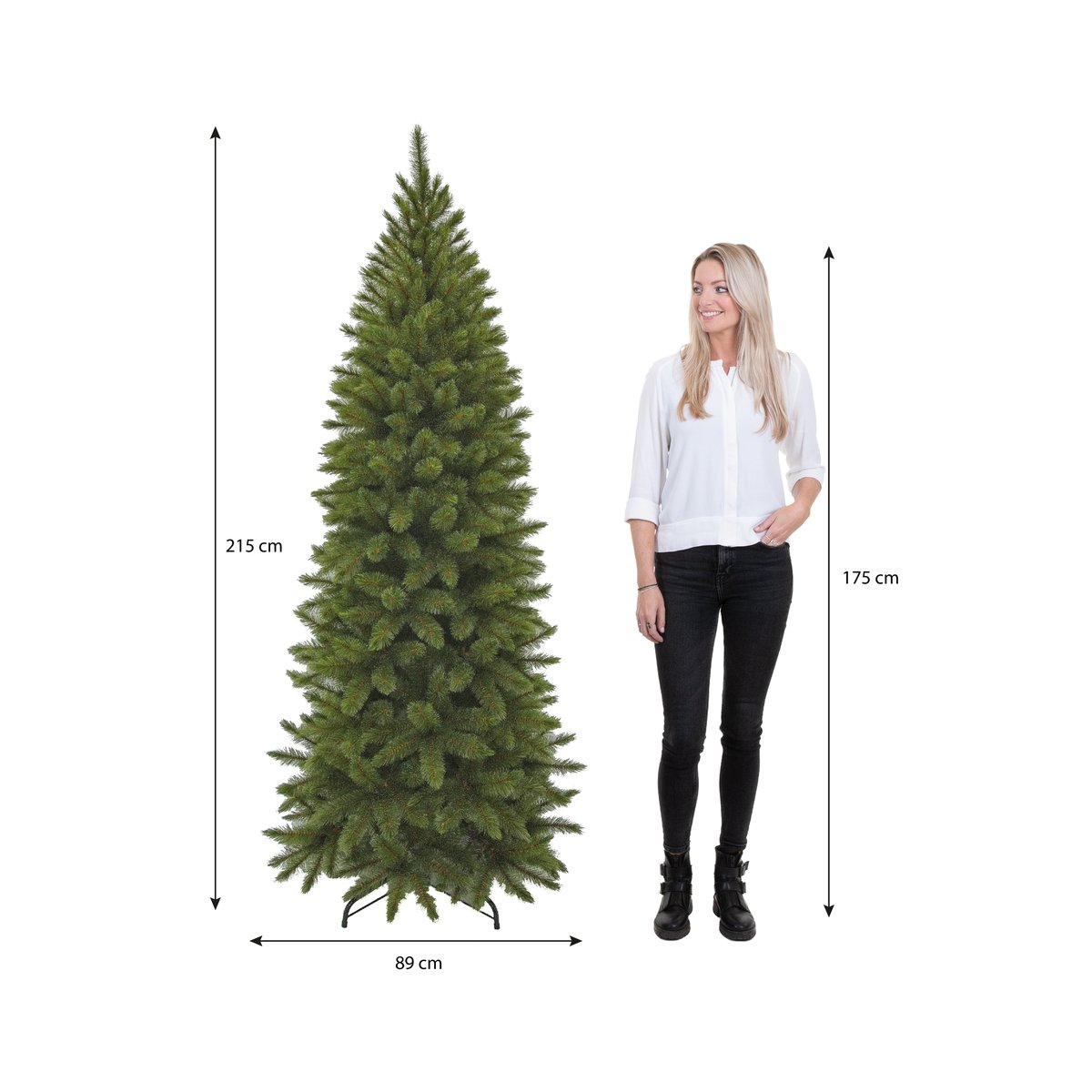 Sapin de Noël artificiel étroit H215 cm BRISTLECONE vert, TRIUMPH TREE