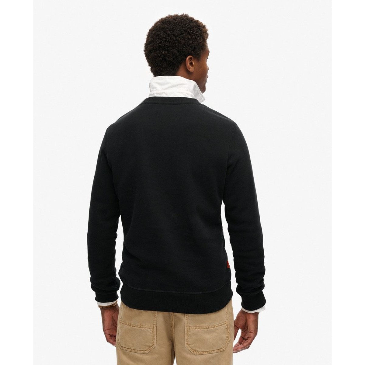 Sweat ras-du-cou à logo Essential noir, SUPERDRY