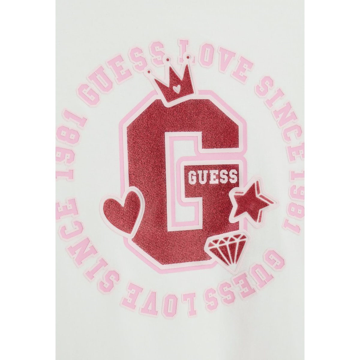 T-Shirt Avec Logo Pailleté blanc, GUESS KIDS