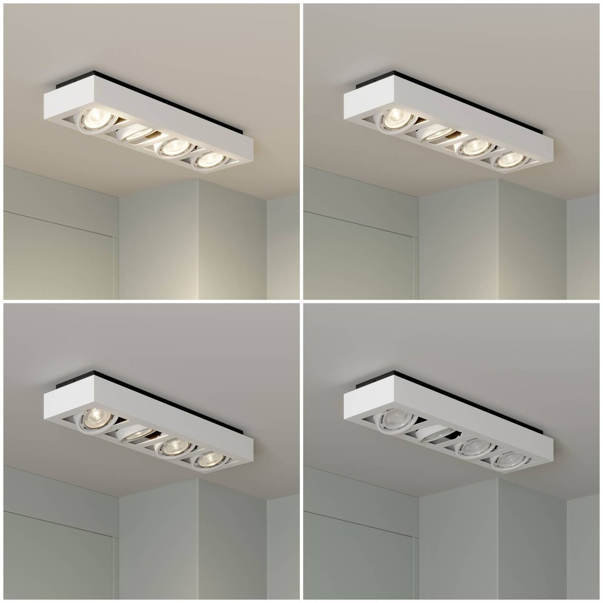 Plafonnier en aluminium moderne, Ronka blanc, ARCCHIO