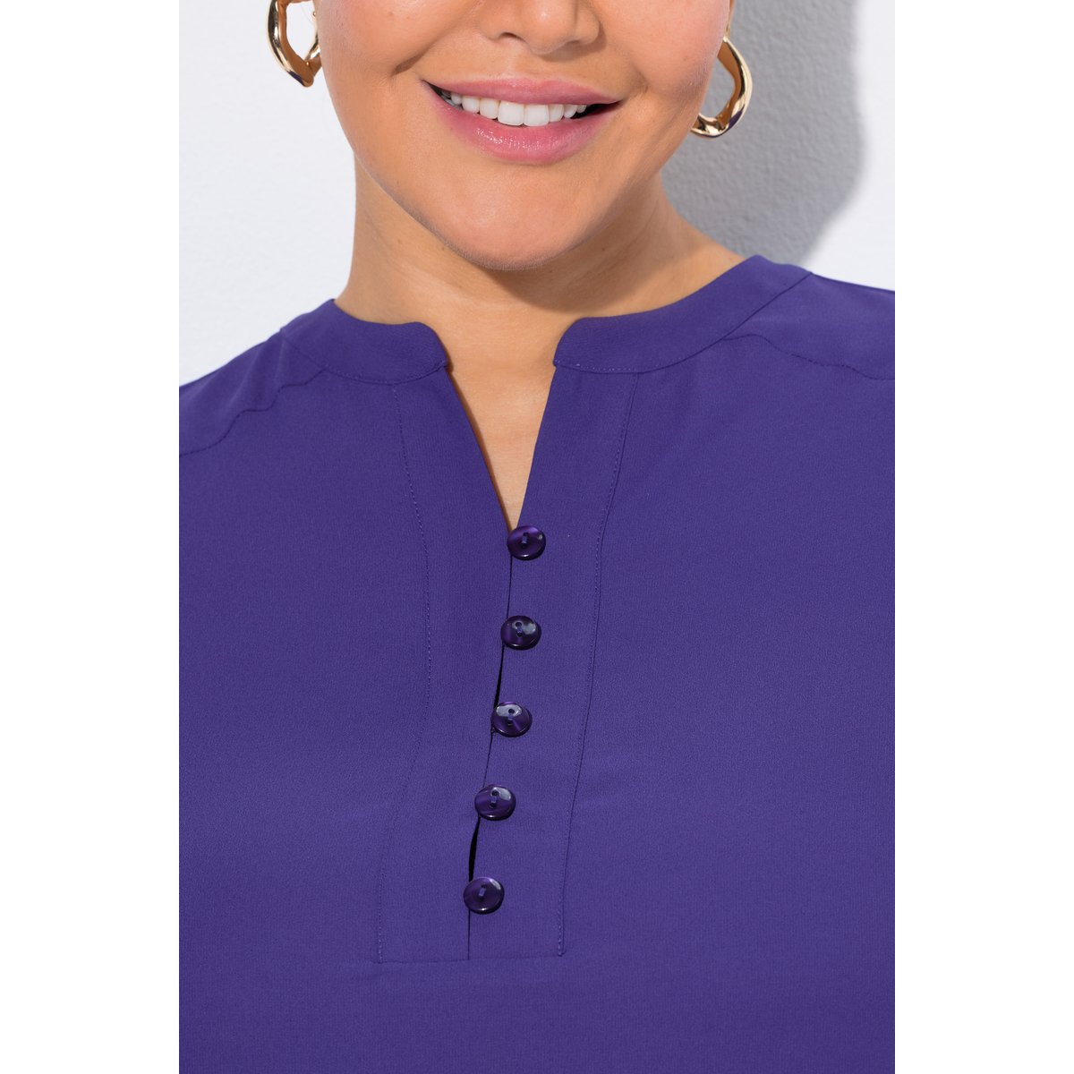Blouse avec plis fantaisie lys, ULLA POPKEN