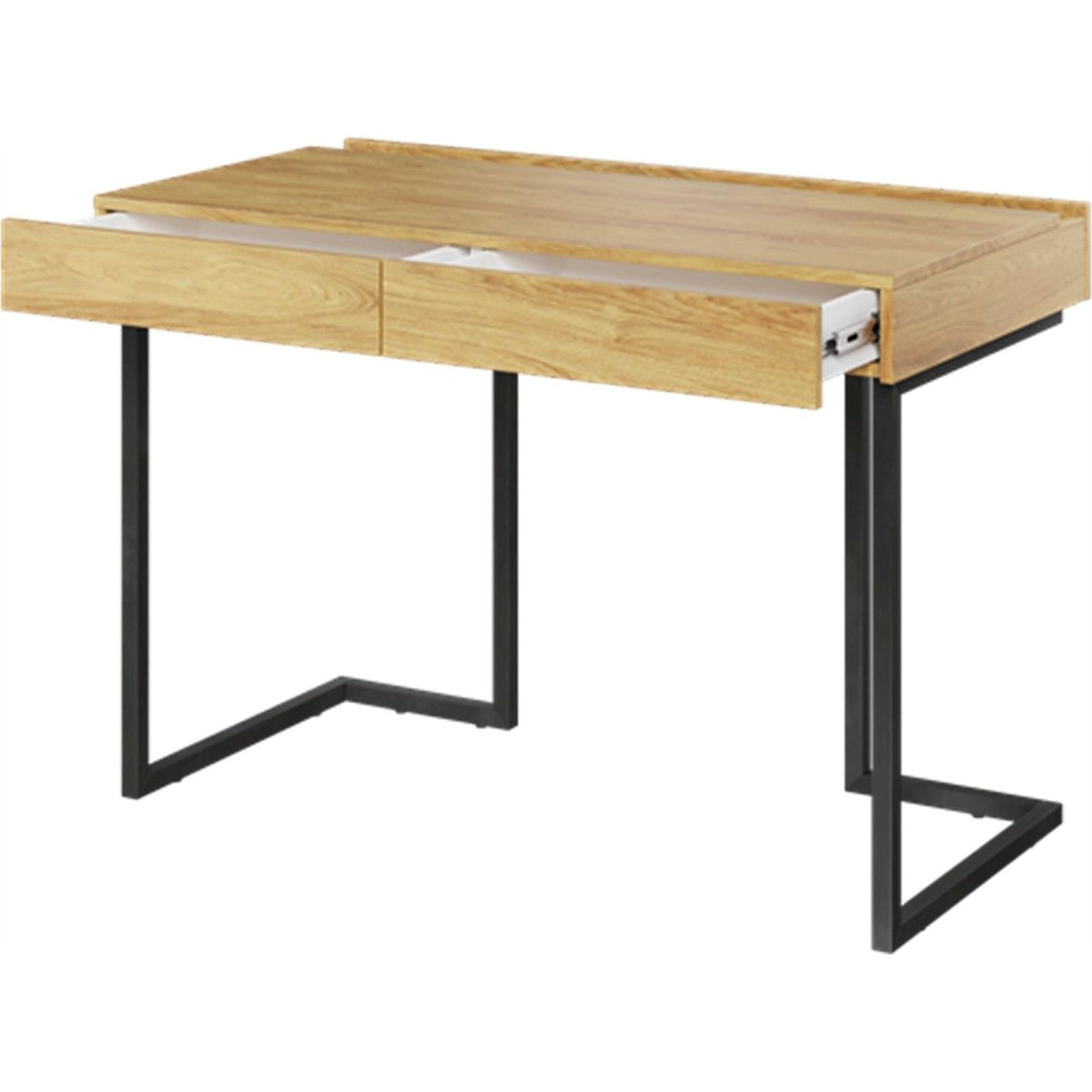 Bureau d'angle avec tiroirs collection TEEN FLEX hikora naturelle et raw steel, RECOLLECTION