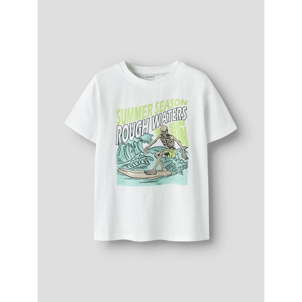 Bedrukt T-shirt met korte mouwen 7/8-13/14 jaar wit, NAME IT