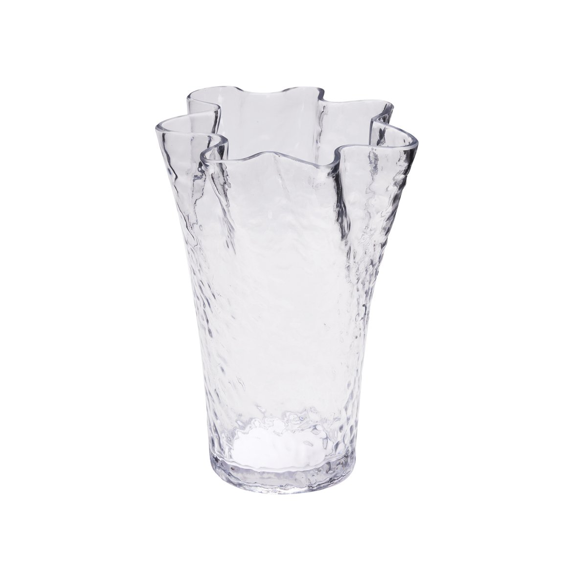 Vase en verre RUFFLE transparent, HUBSCH