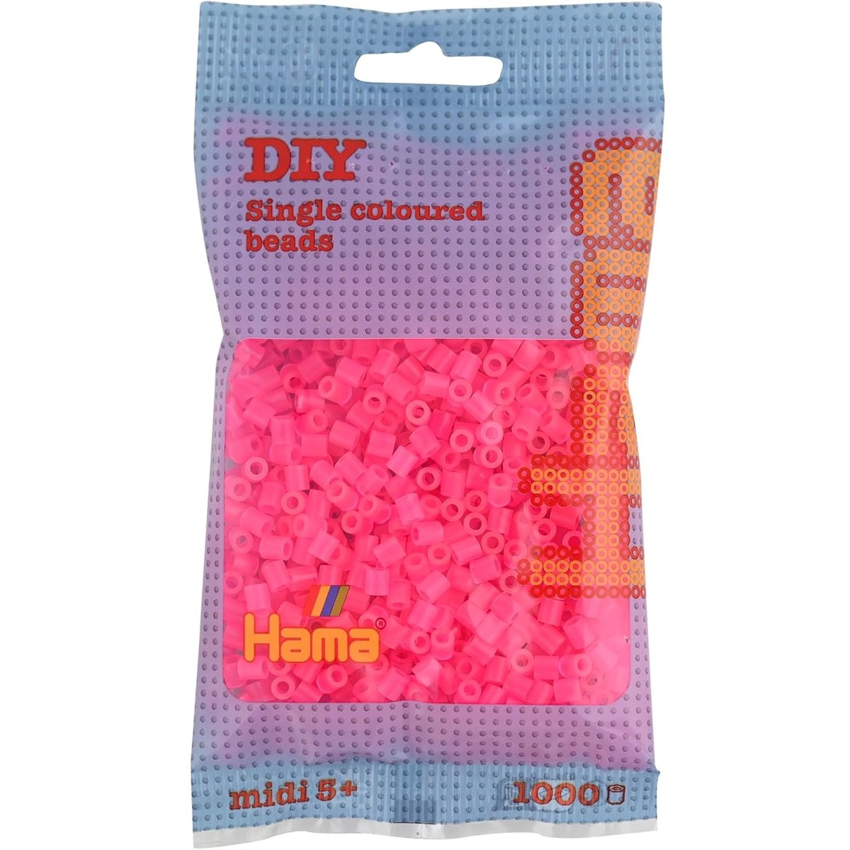 Sachet 1000 perles plastique Midi fuschia rose, HAMA