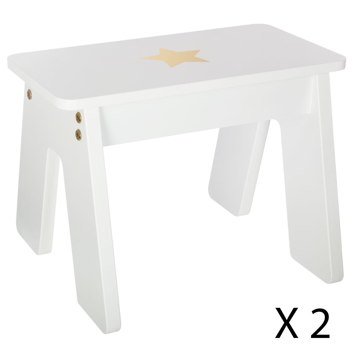 Table enfant avec 2 tabourets DOUCEUR blanc, ATMOSPHERA