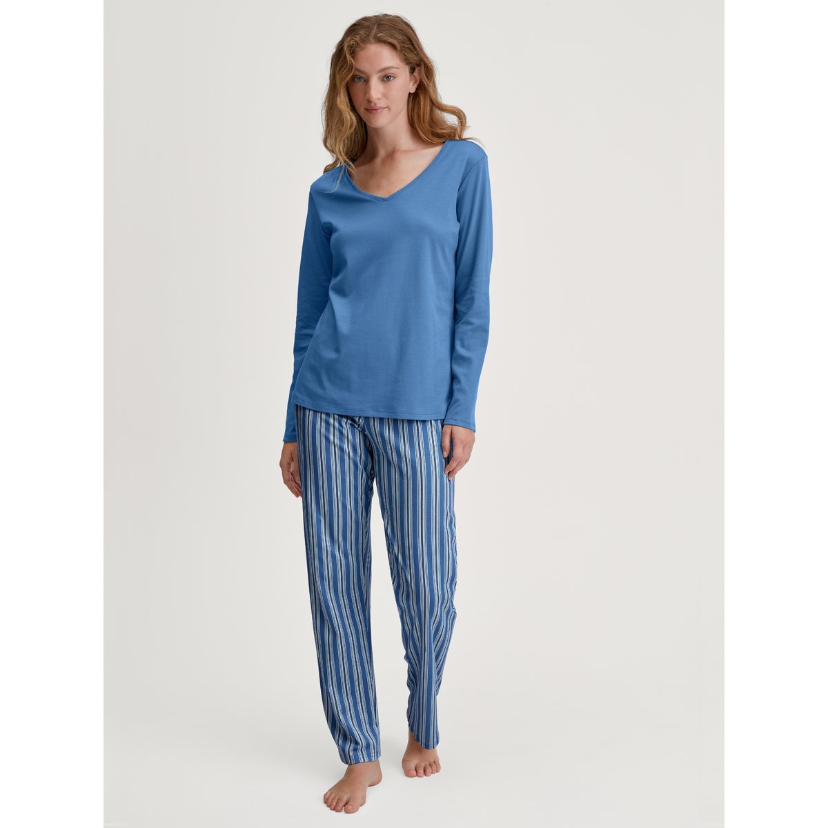 T-Shirt manches longues Coton FAVOURITES bleue, CALIDA