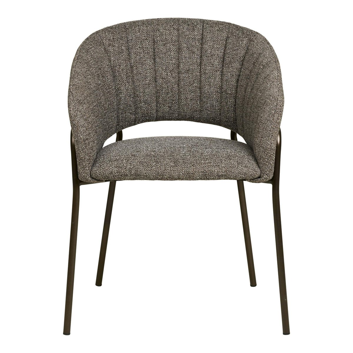 Fauteuil de table en tissu, pieds chromés (lot de 2) BERLIN gris foncé, PIER IMPORT