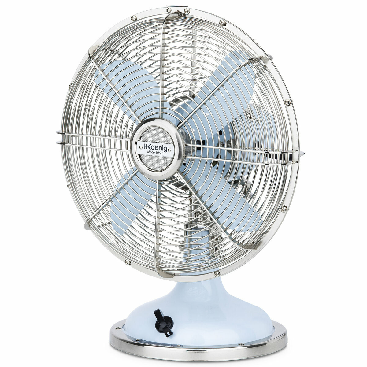 ventilateur design métal - joe50 bleu, H.KOENIG