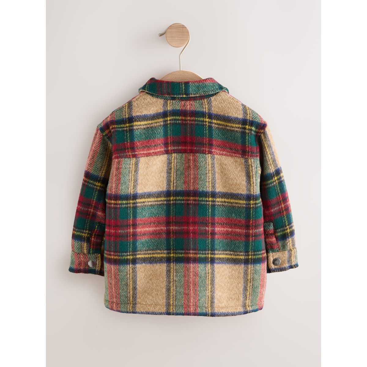 Veste-chemise à doublure en peau lainée coche rouge/verte, NEXT