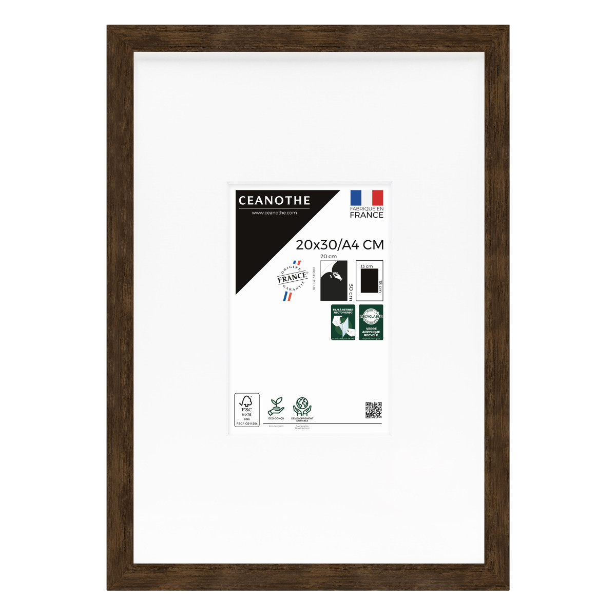 Cadre Photo Avec Passe-partout En Bois WILD brun, CEANOTHE
