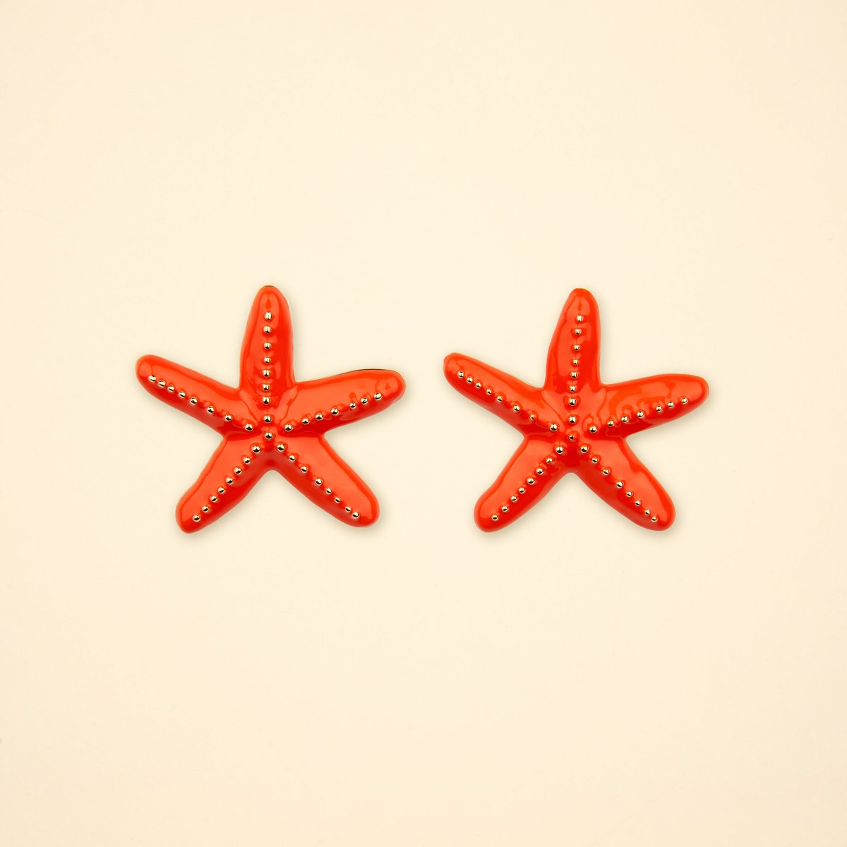 Boucles d'oreilles Étoile de mer Métal orange, COUCOU SUZETTE