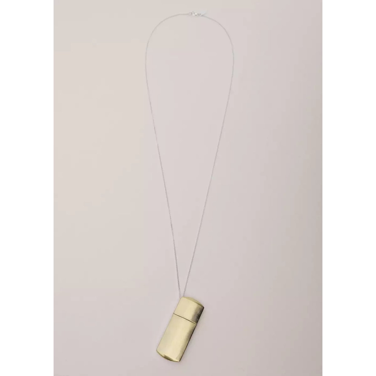 Collier pendentif médaillon métallisé argent, MANGO
