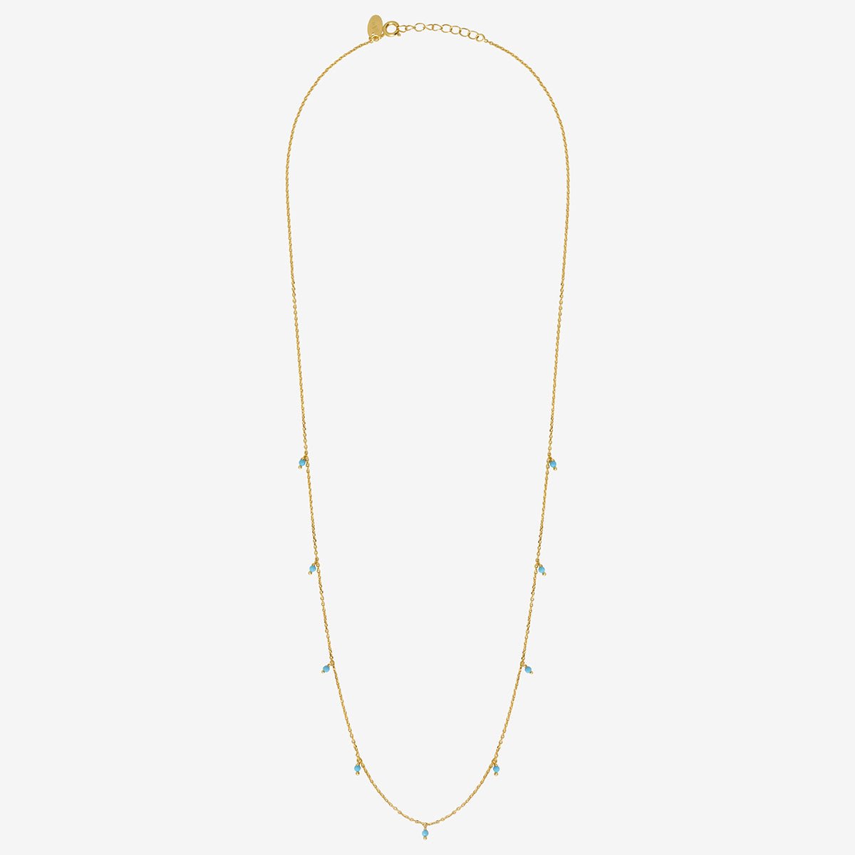 Collier doré turquoise long - milady bleu, CAROLINE NAJMAN