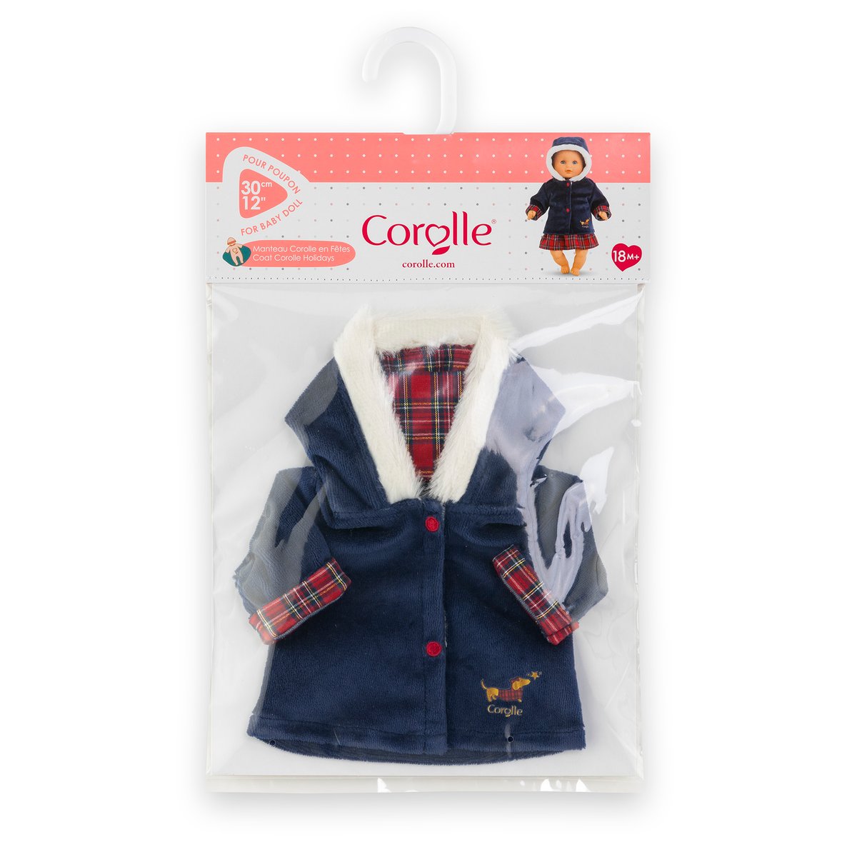 Manteau Corolle en Fêtes pour poupon 30 cm couleur unique, COROLLE