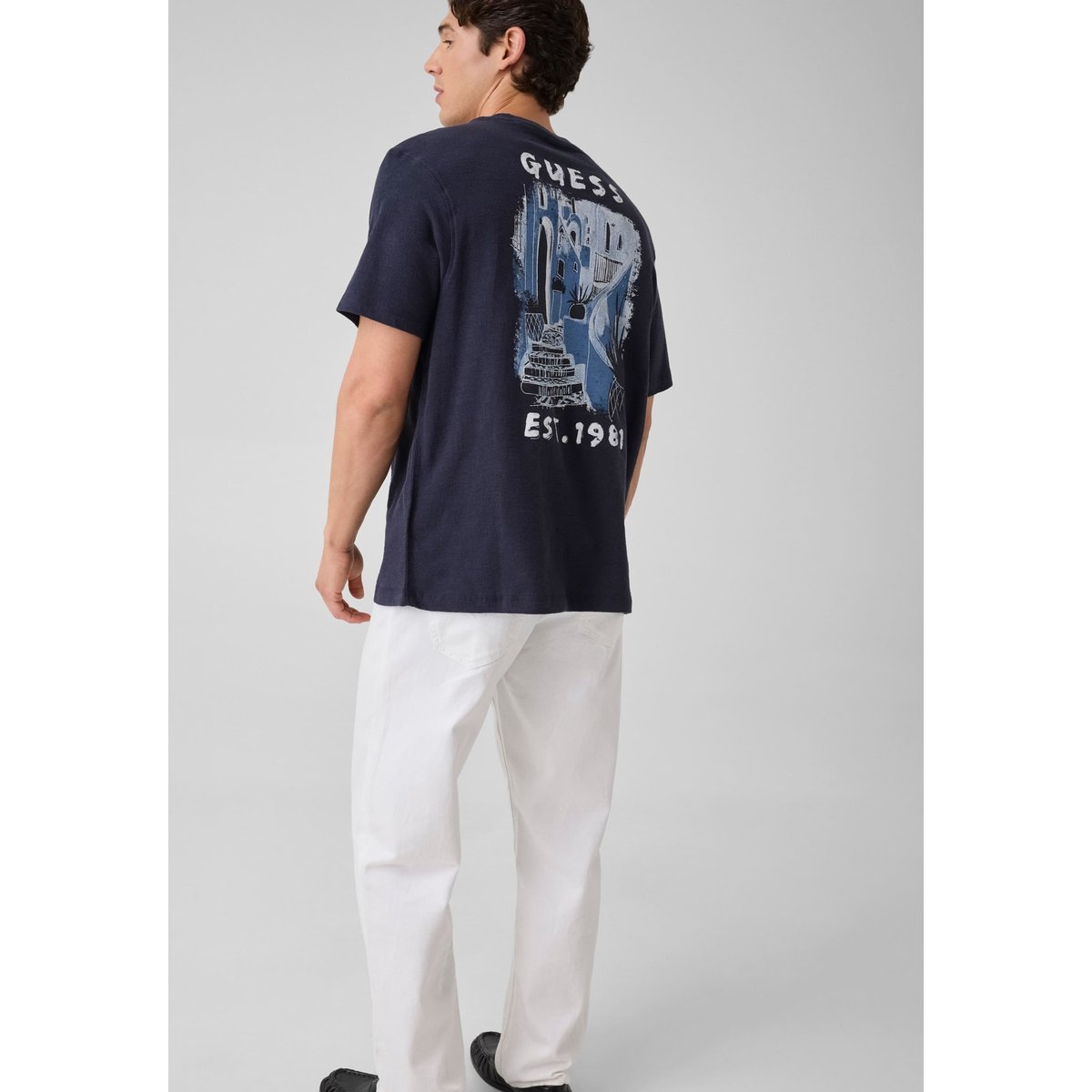T-Shirt Imprimé bleu foncé, GUESS