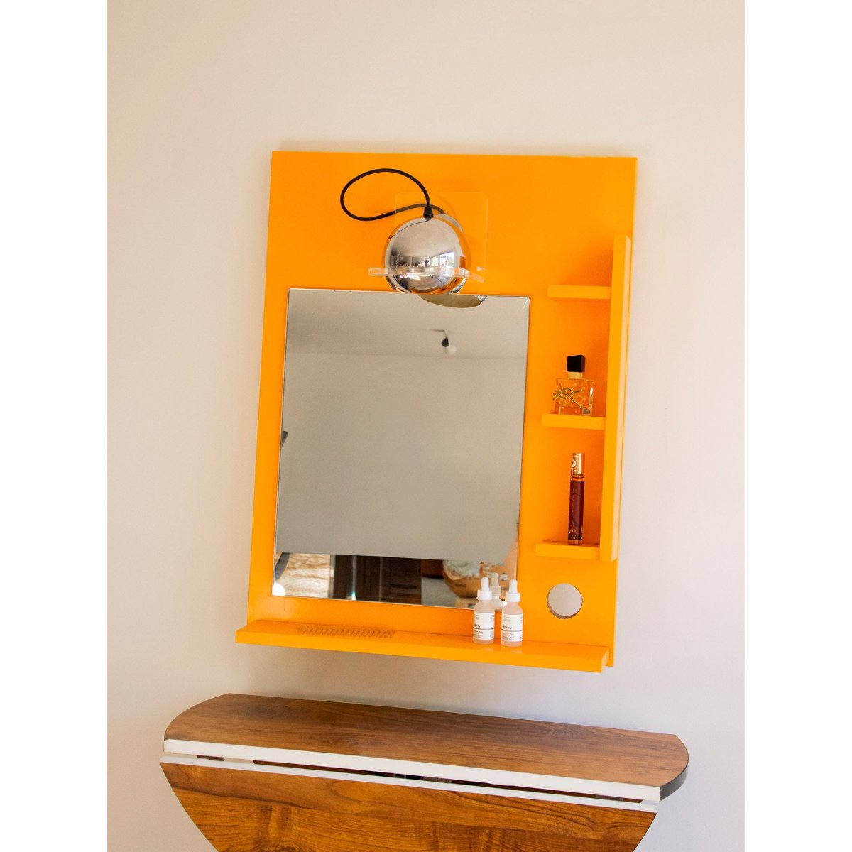 Étagère au style Space-Age Isabelle N°345 - Bon état jaune, DEBONGOUT
