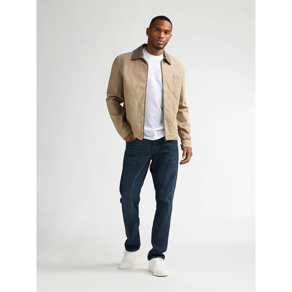 Zip-Up Jacket with Corduroy Collar camel, PETROL INDUSTRIES
