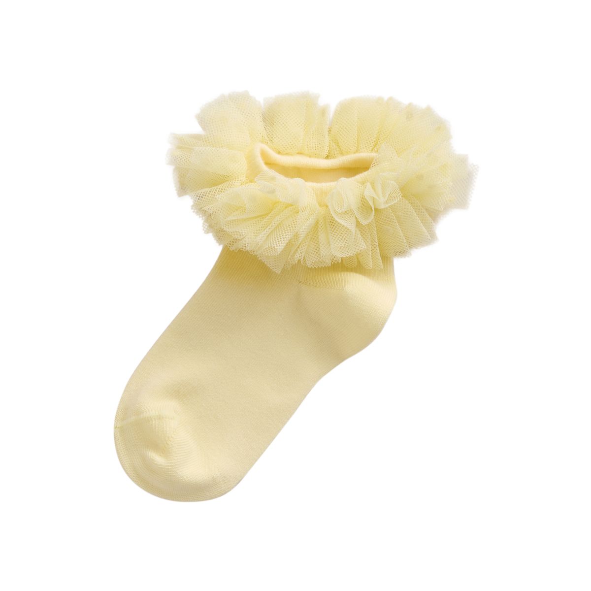 Socquettes en tulle et coton, 2 paires jaune/blanc, NEXT