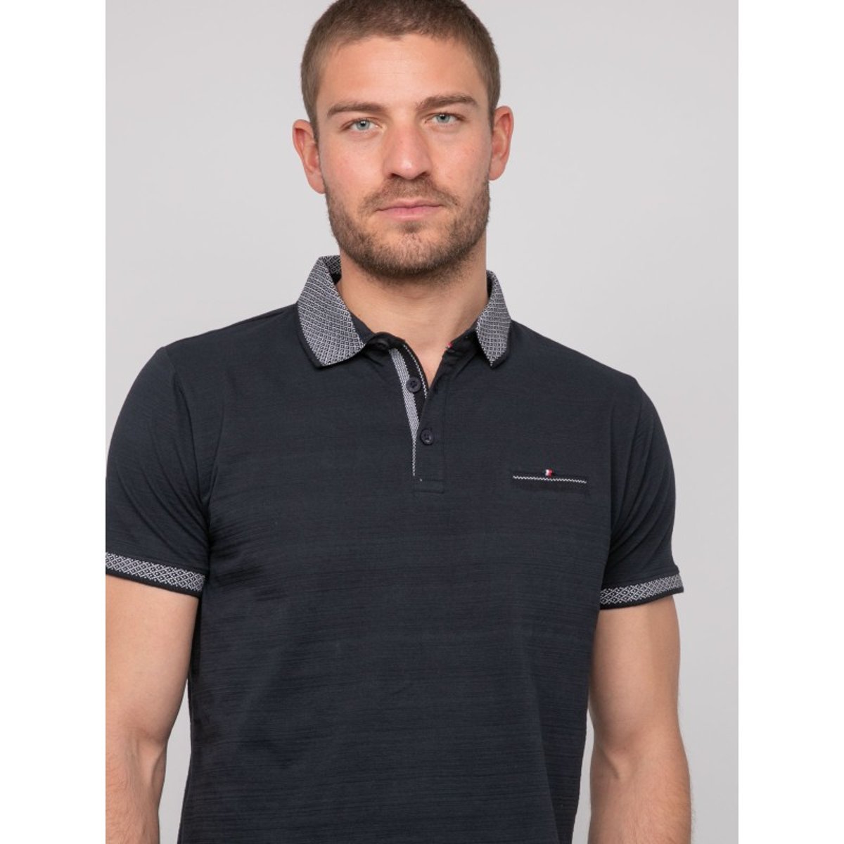 Polo Manches Courtes Coton Piparfait bleu marine, RITCHIE