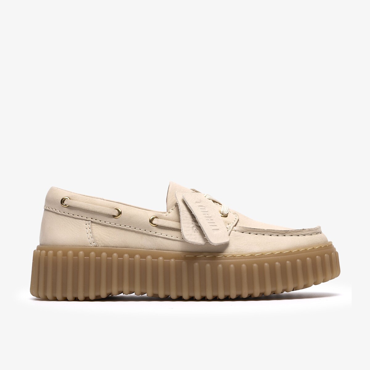Scarpe da barca in nubuck, TORHILL BOAT crema, CLARKS