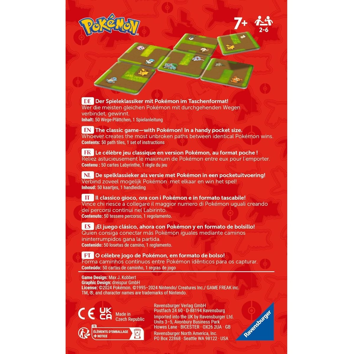 Mini jeu - Pokémon - Labyrinth Connect rouge, RAVENSBURGER