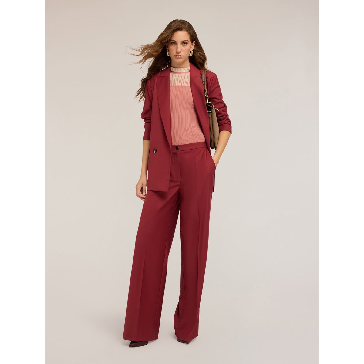 Pantalon large burgundy, MOTIVI