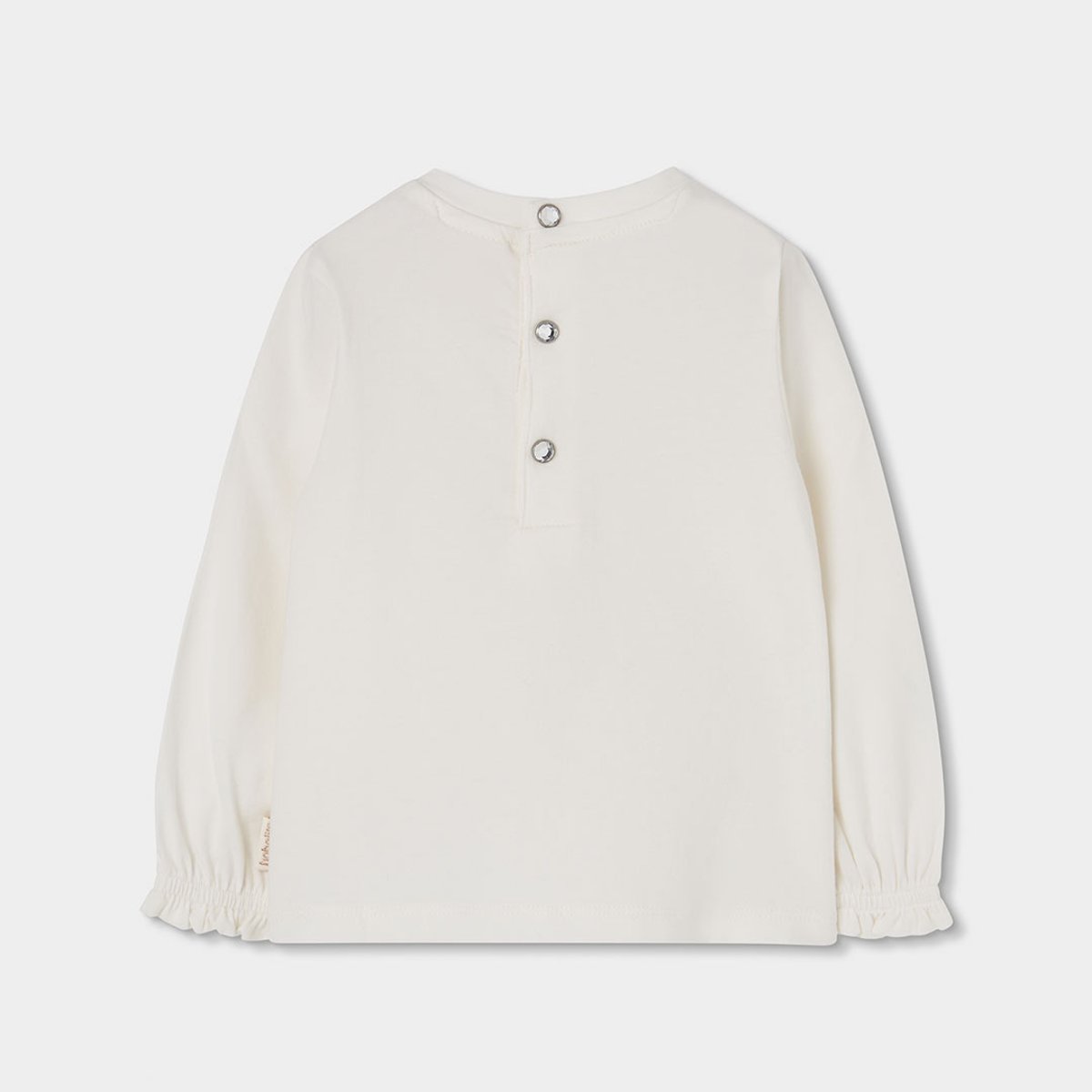 T-shirt fille en maille avec noeud blanc, BOBOLI