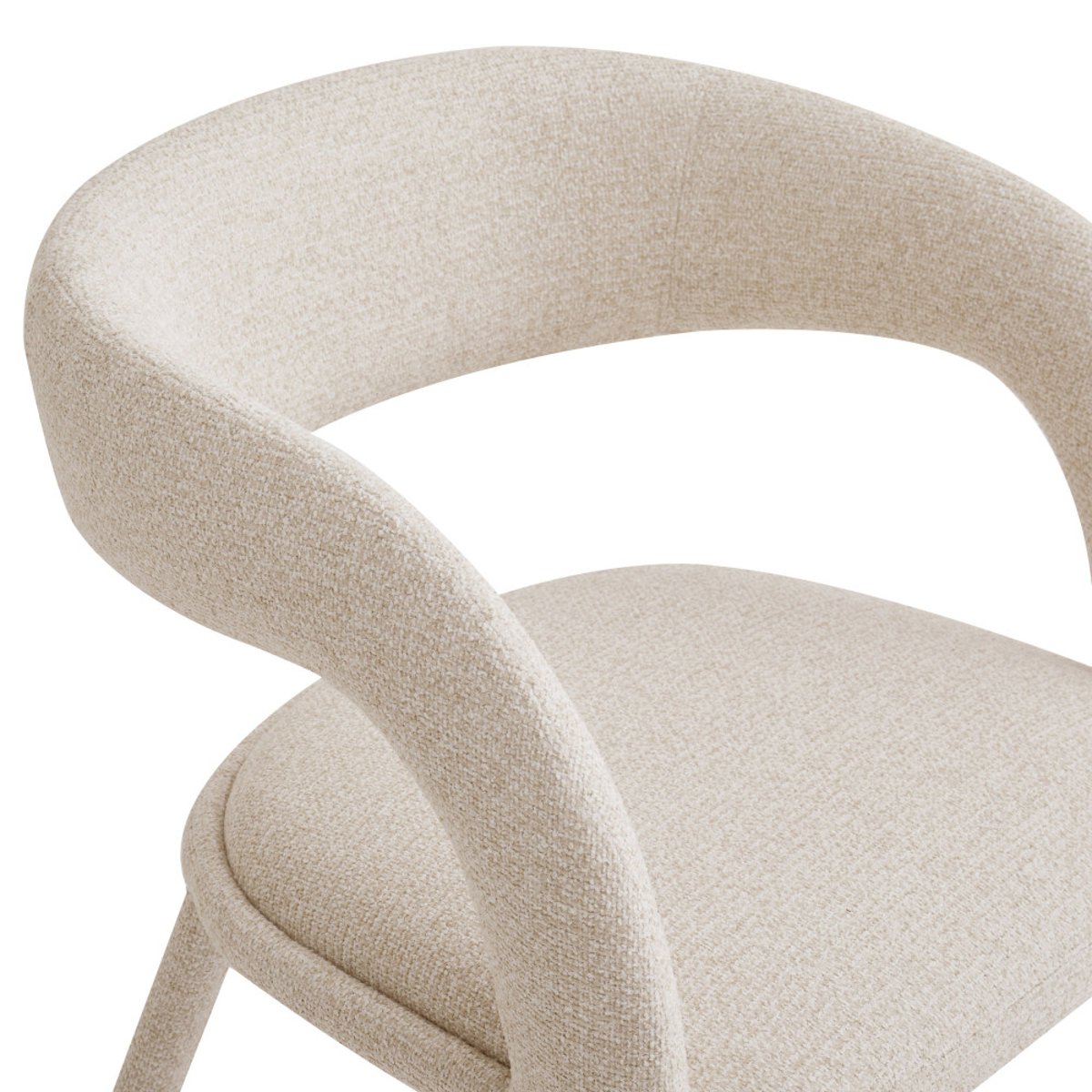 Lot de 2 fauteuils de table en tissu- ROMY beige chiné, DRAWER