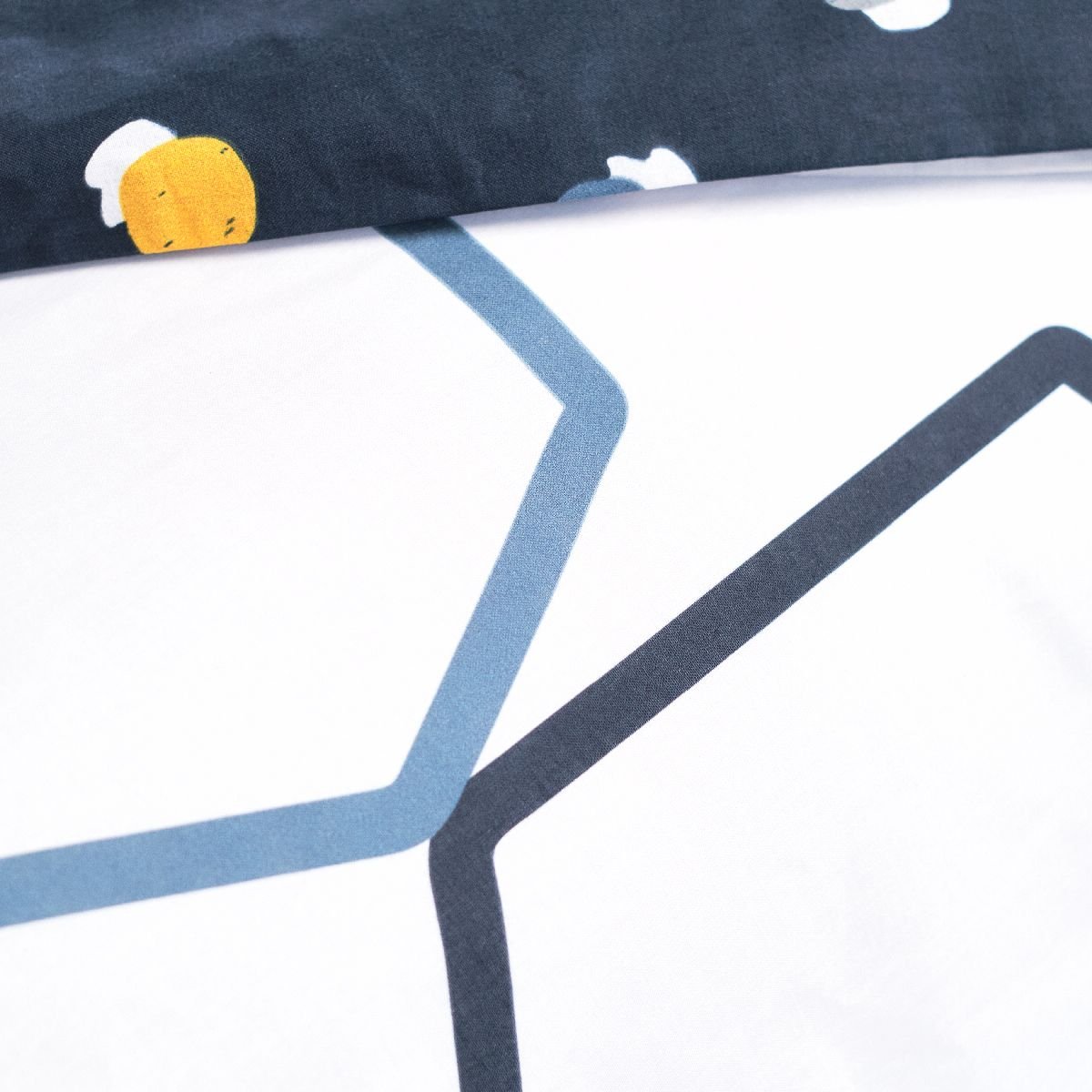 Parure de lit imprimé Graphique coton SUNSHINE PAO blanc, TODAY