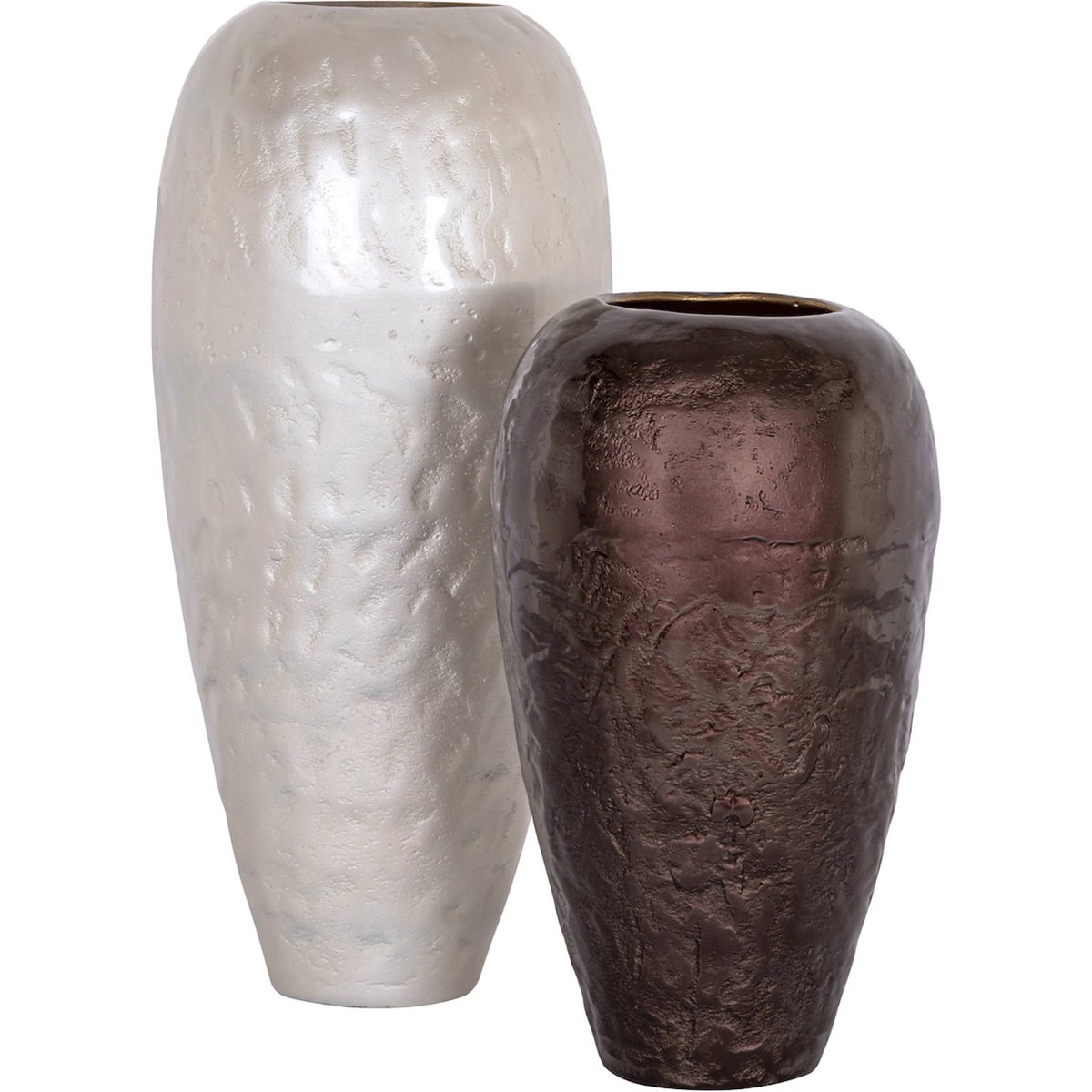 Vase décoratif en aluminium forme organique brun foncé élégant, RECOLLECTION