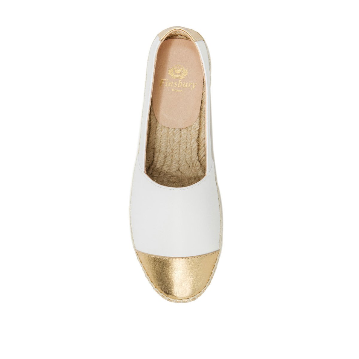 Espadrille IZIA blanc et or, FINSBURY