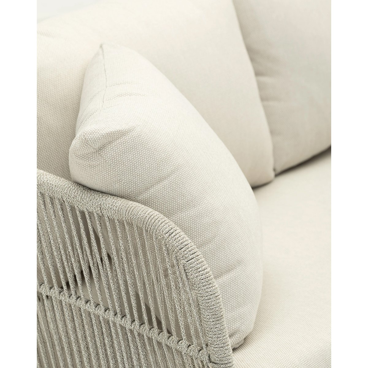 Salon de jardin 5 places, 2 tables, MILOS beige, DEFORA HOME