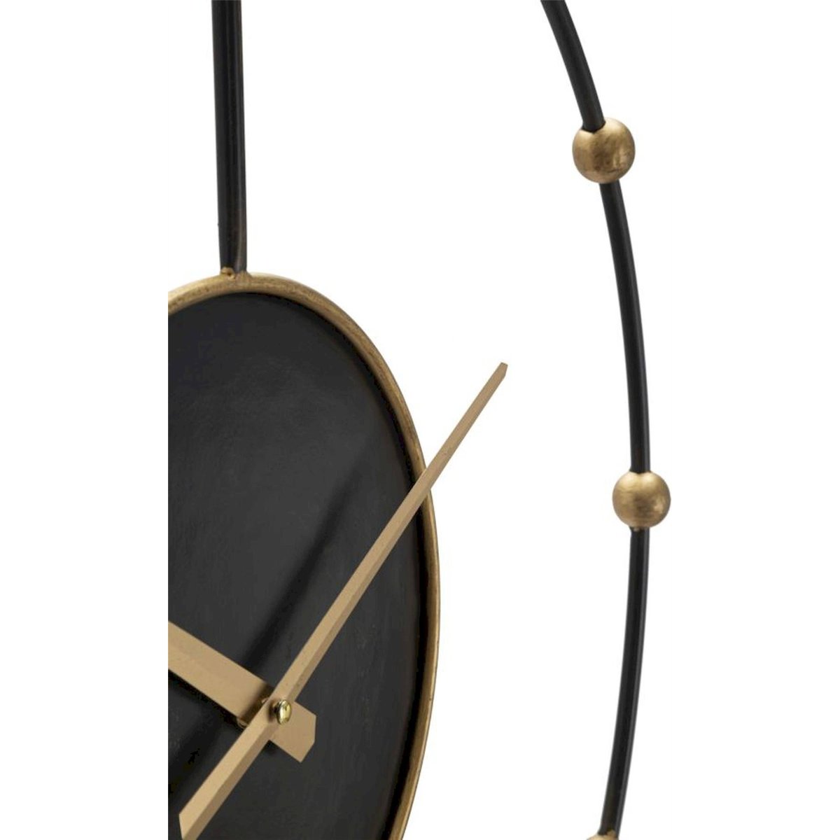 Horloge murale ronde en fer style glamour GLAM noir et doré, RECOLLECTION