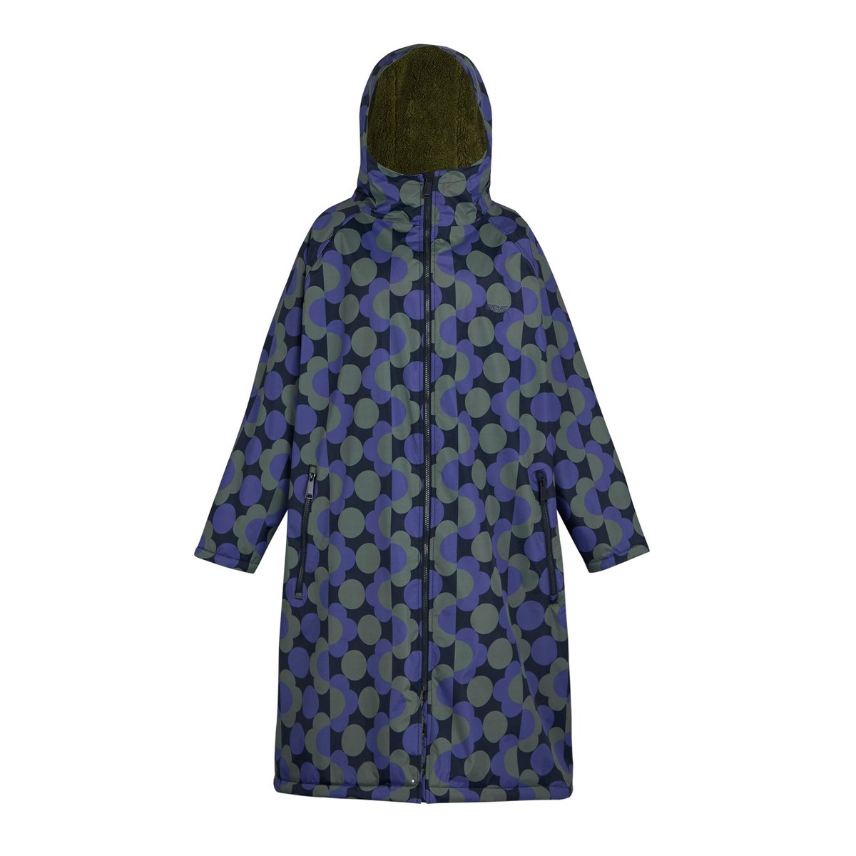 Peignoir à langer imperméable motif/style à pois ORLA KIELY bleu / olive foncé, REGATTA