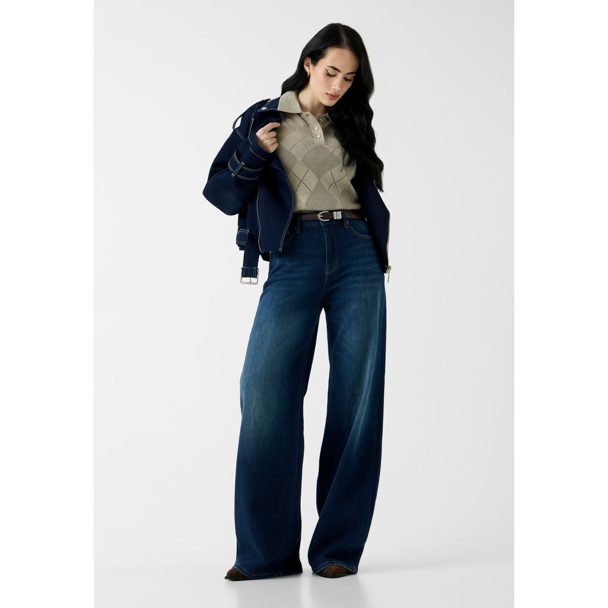 Pull En Mélange De Laine marron, GUESS