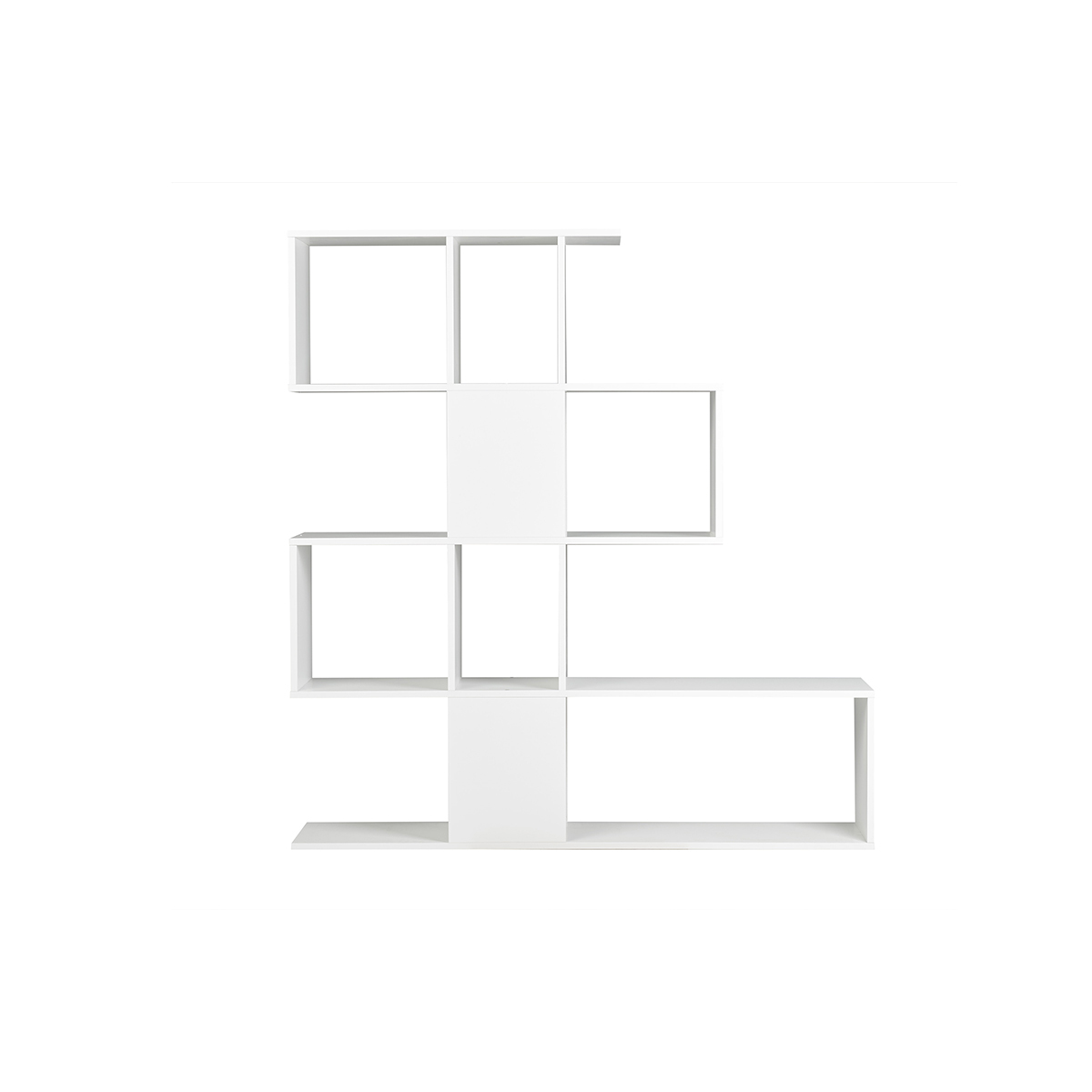 Bibliothèque ouverte séparateur design L139 cm COMO blanc, MILIBOO