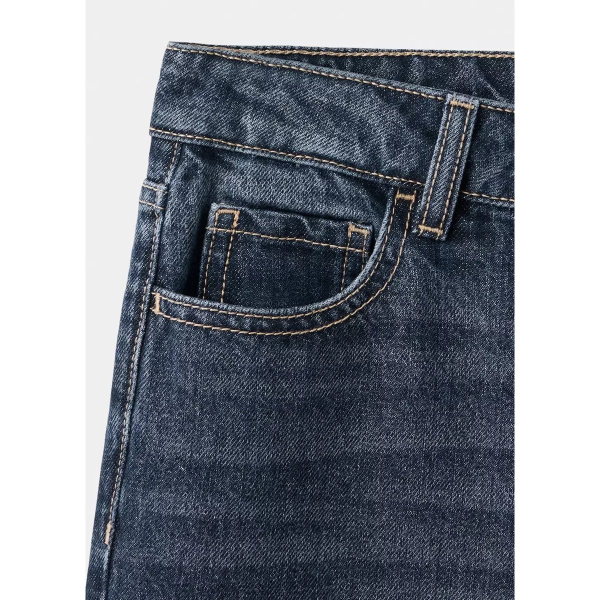 Jean droit low waist bleu foncé, MANGO TEEN