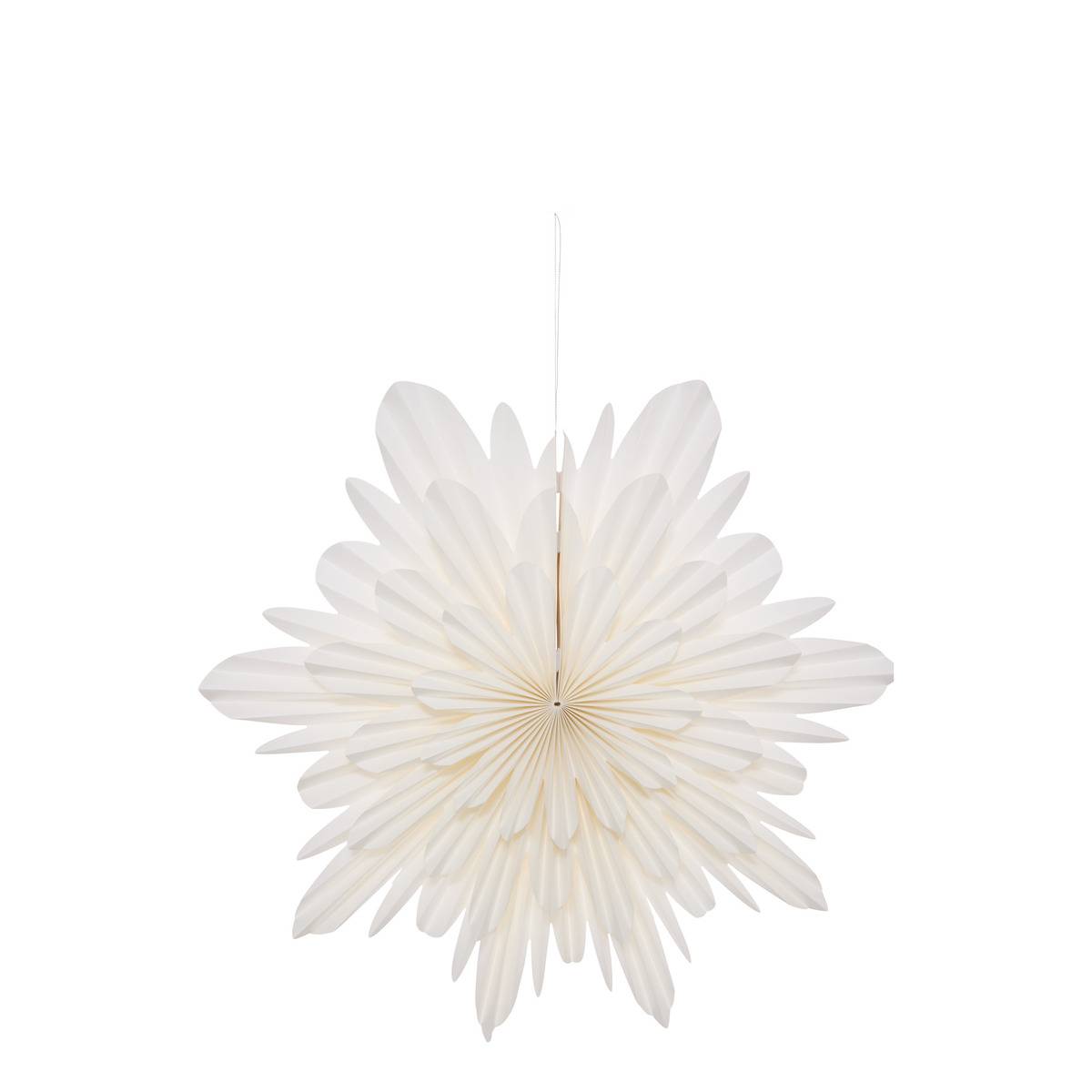 Fleur de Noël en papier blanc à suspendre 50 cm blanc, ATMOSPHERA