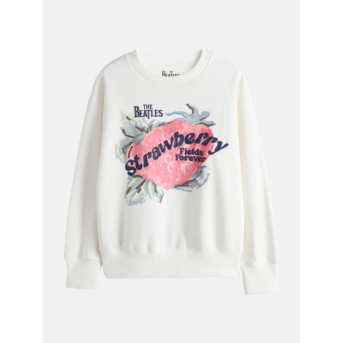Sweat ras de cou crème the beatles strawberry fields graphique, NEXT